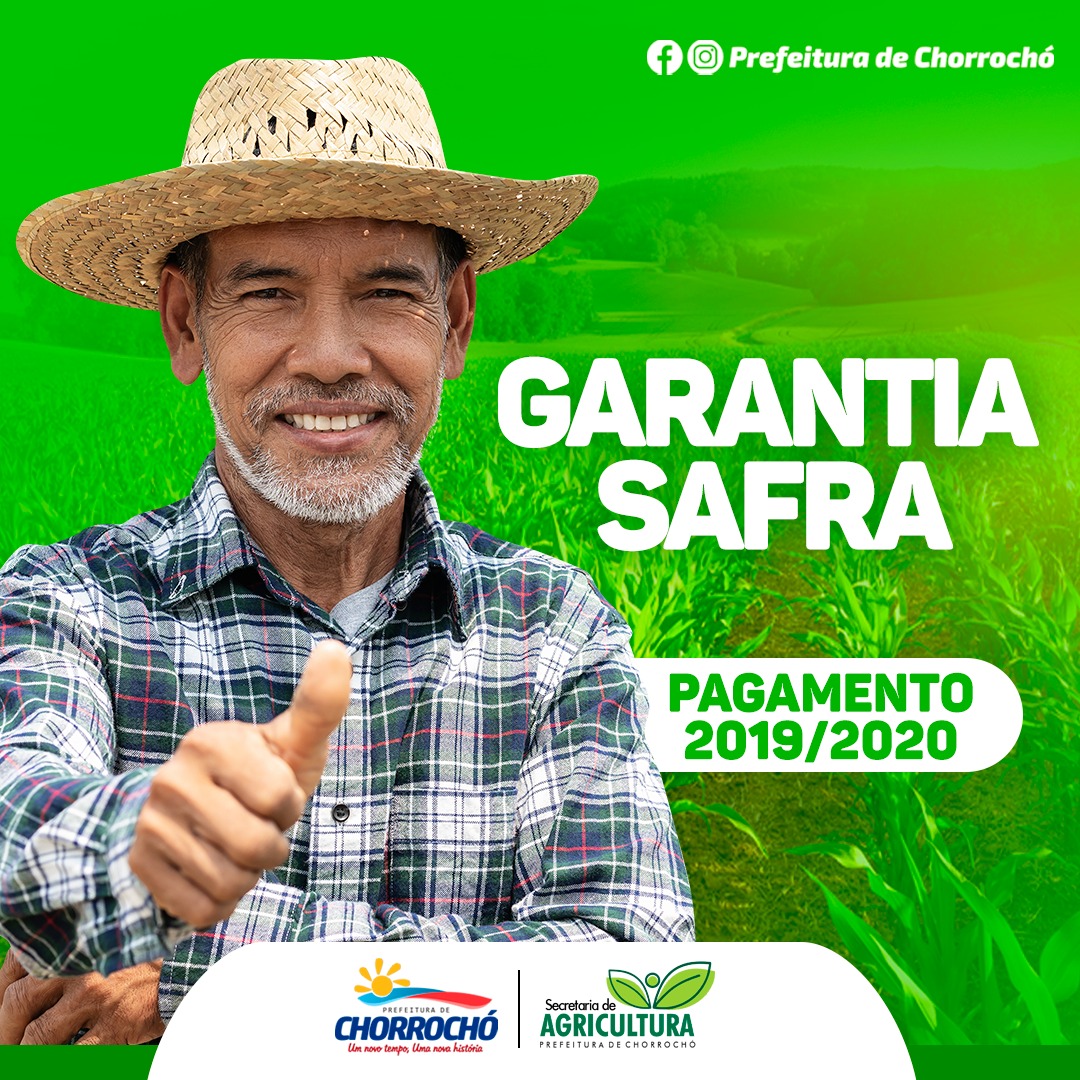 PAGAMENTO DO GARANTIA SAFRA 2019/2020