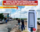 PREFEITURA REALIZA INSTALAÇÃO DE ILUMINAÇÃO EM TECNOLOGIA LED EM CANTEIRO NO POVOADO CARAÍBAS.